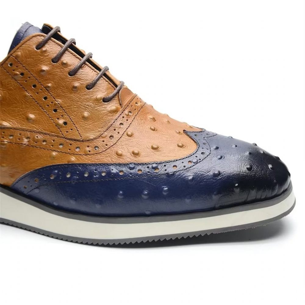 Chaussures Formelles Pour Hommes Habillées À Lacets Cuir Vache Urbane - Brun