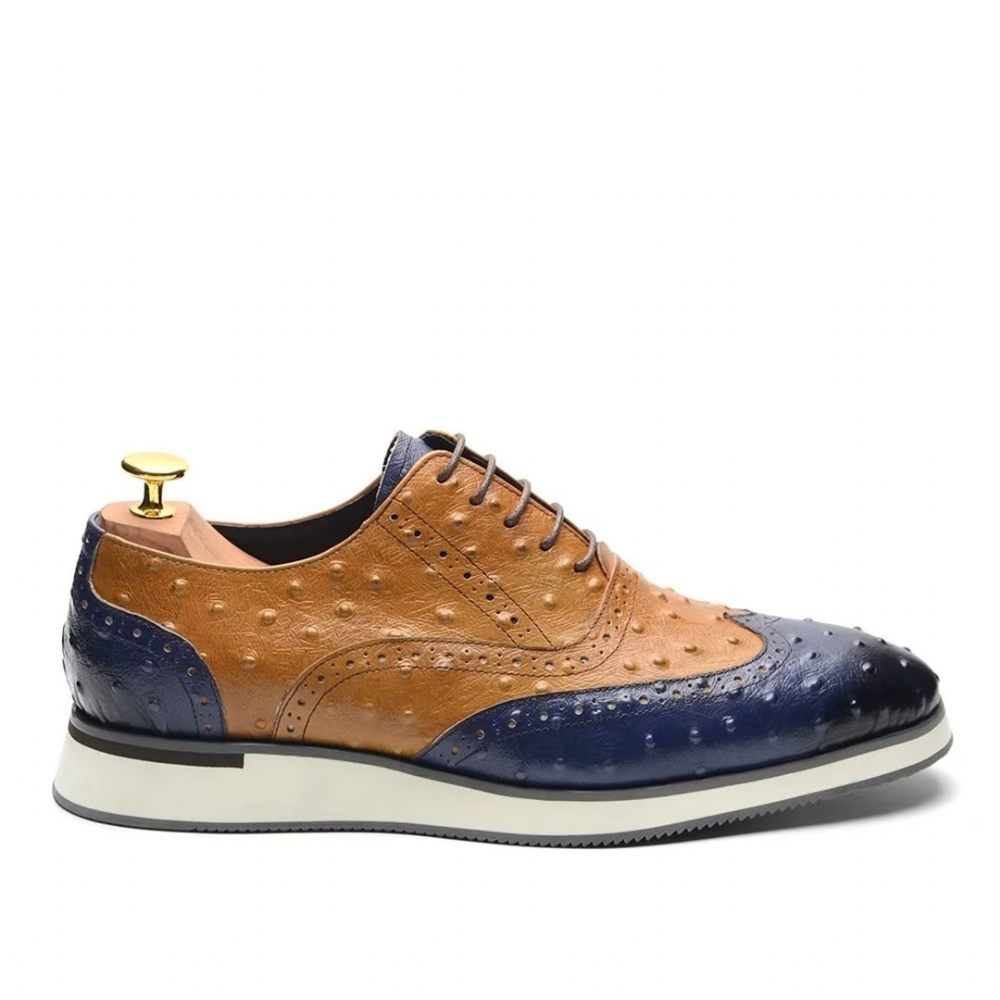 Chaussures Formelles Pour Hommes Habillées À Lacets Cuir Vache Urbane - Brun