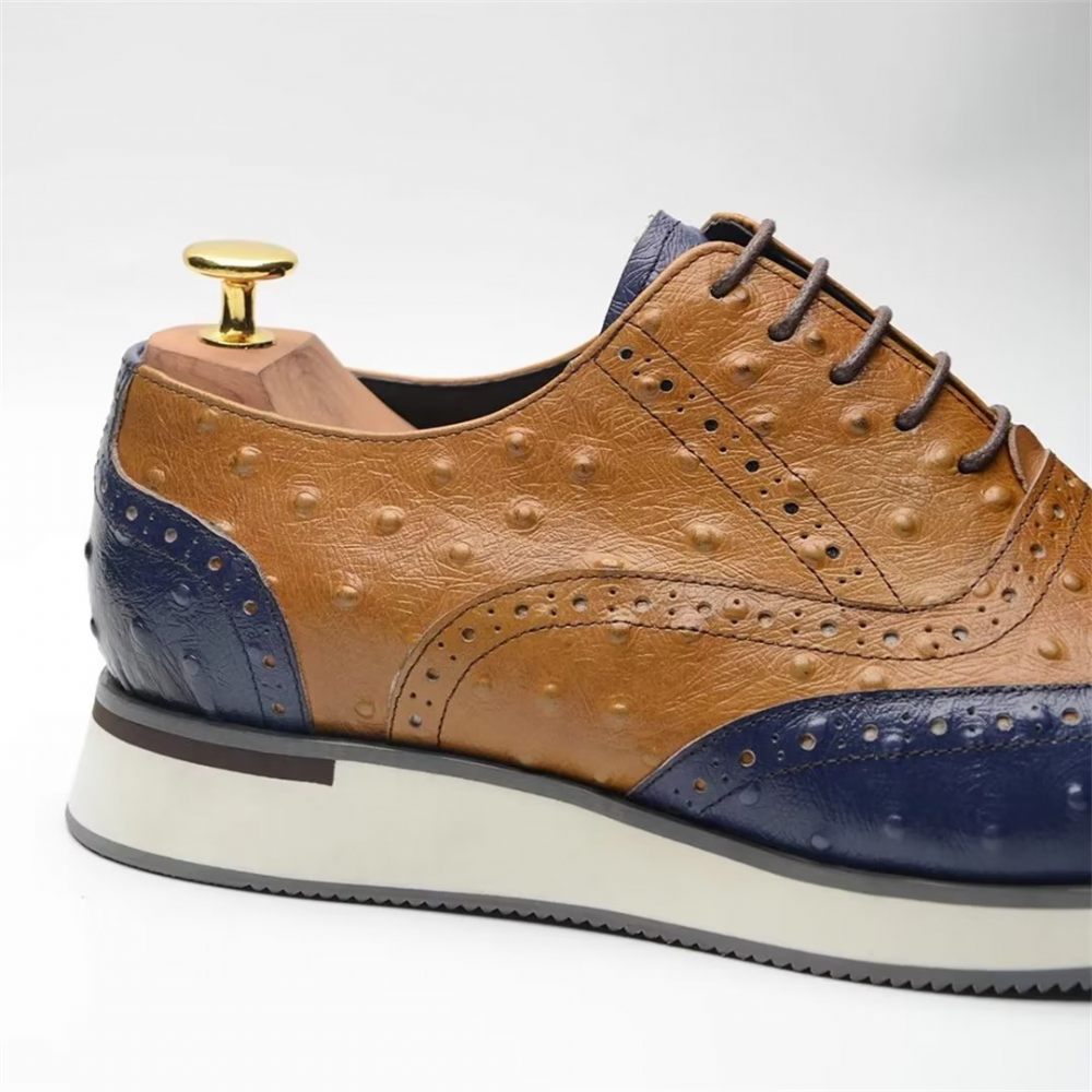 Chaussures Formelles Pour Hommes Habillées À Lacets Cuir Vache Urbane - Brun