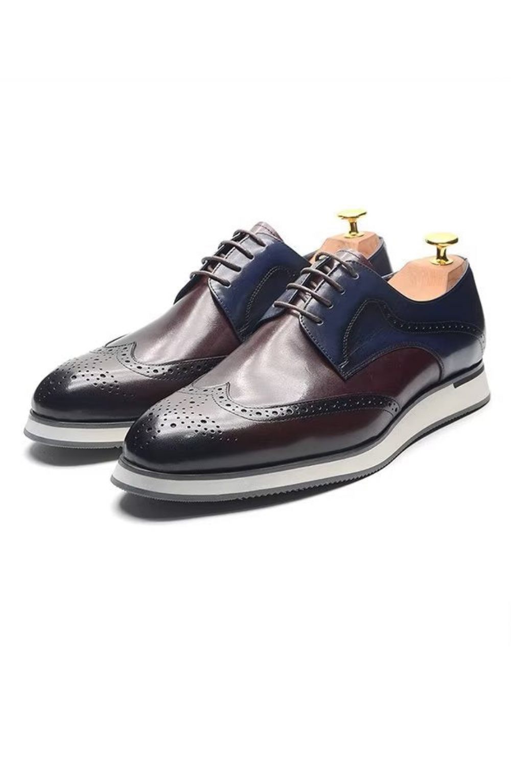 Chaussures Formelles Pour Hommes Habillées À Lacets Modernes - Bleu