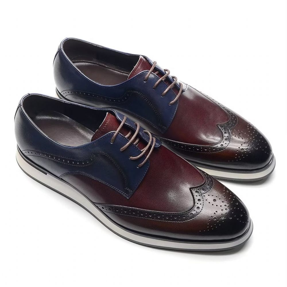 Chaussures Formelles Pour Hommes Habillées À Lacets Modernes - Bleu