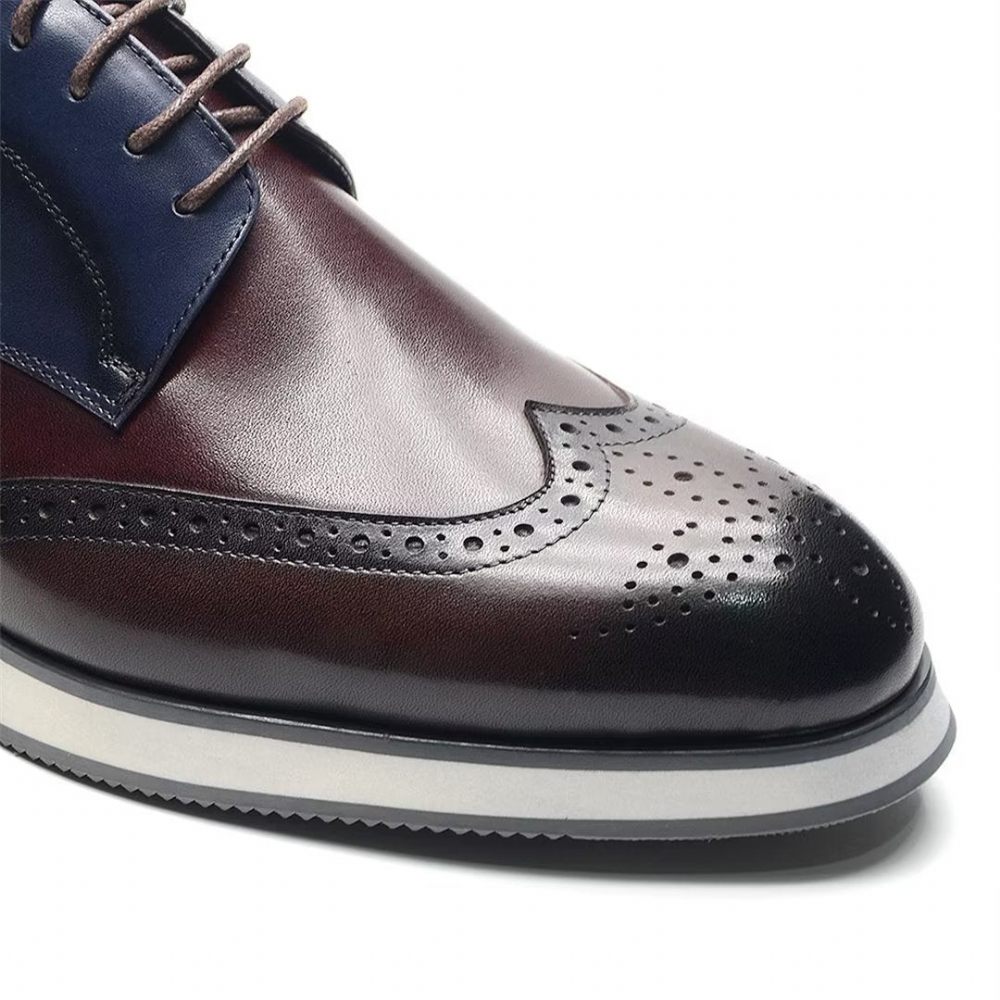 Chaussures Formelles Pour Hommes Habillées À Lacets Modernes - Bleu