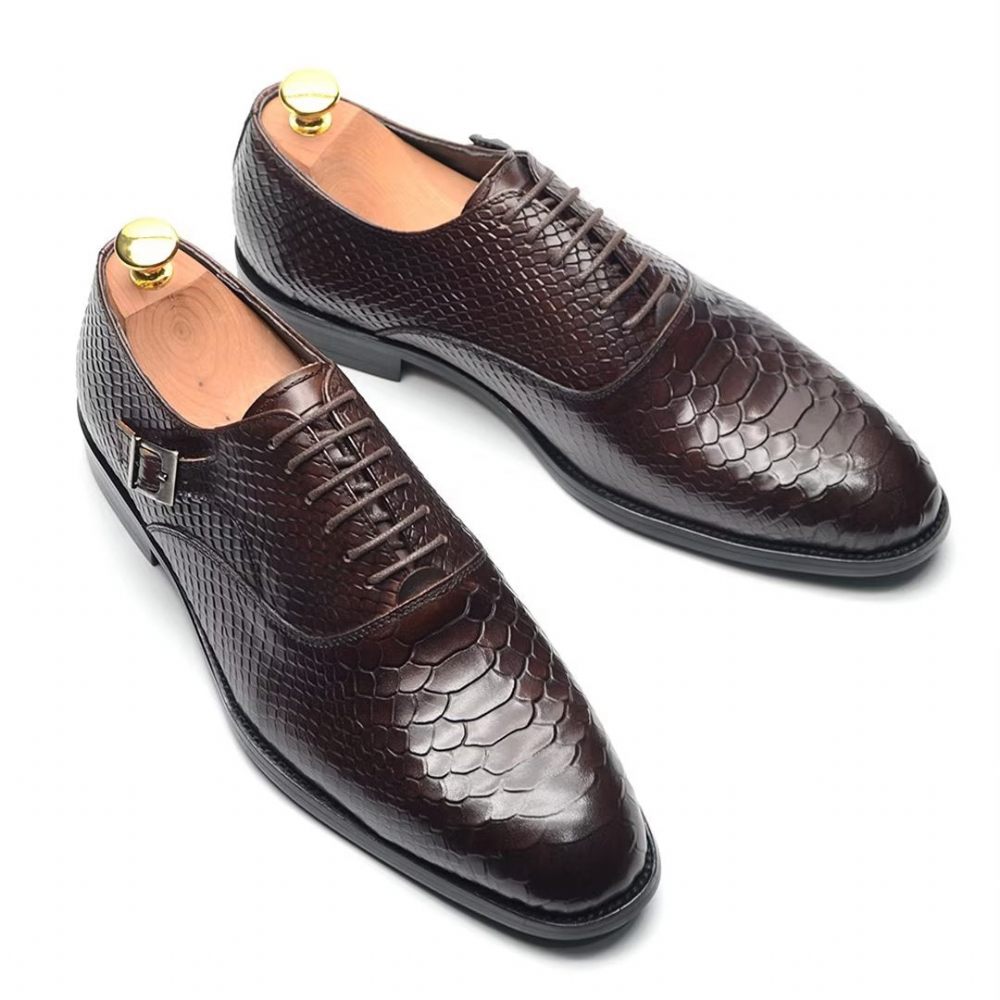 Chaussures Formelles Pour Hommes Habillées À Lacets Sophistication Urbaine - Café