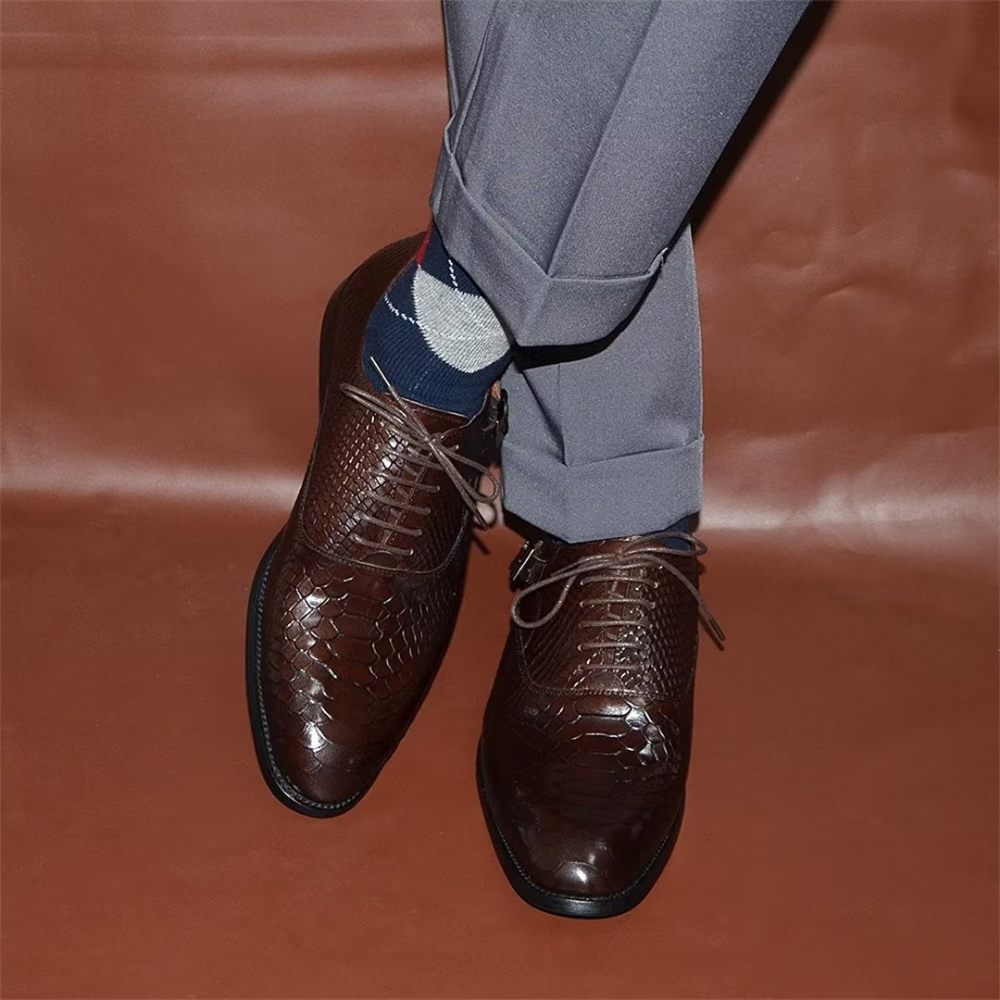 Chaussures Formelles Pour Hommes Habillées À Lacets Sophistication Urbaine - Café