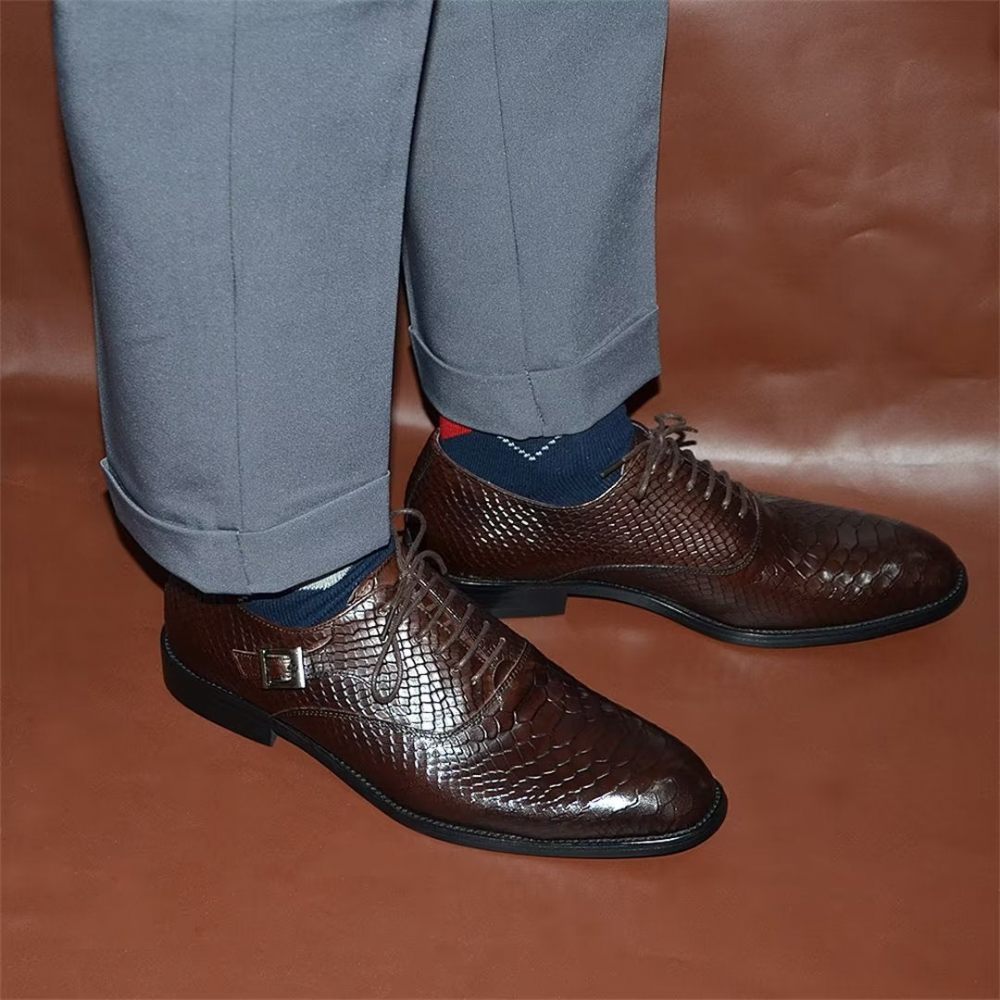 Chaussures Formelles Pour Hommes Habillées À Lacets Sophistication Urbaine - Café