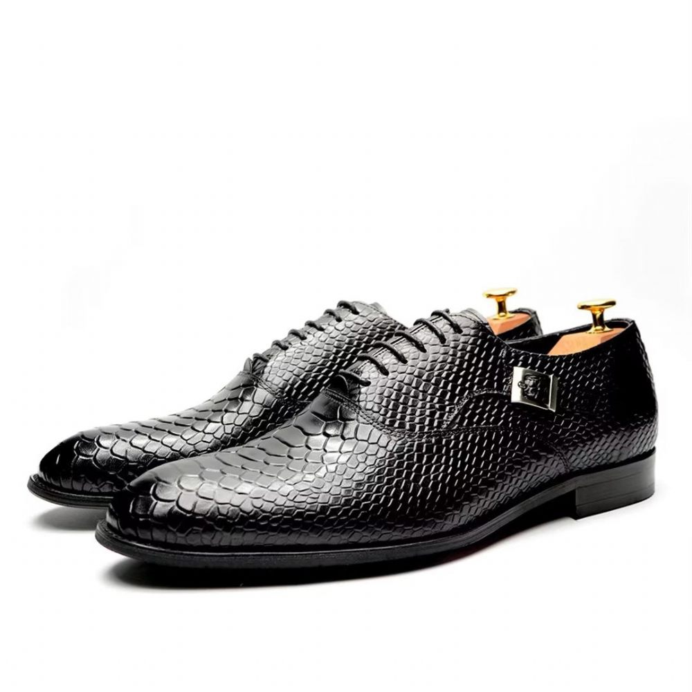 Chaussures Formelles Pour Hommes Habillées À Lacets Sophistication Urbaine - Noir