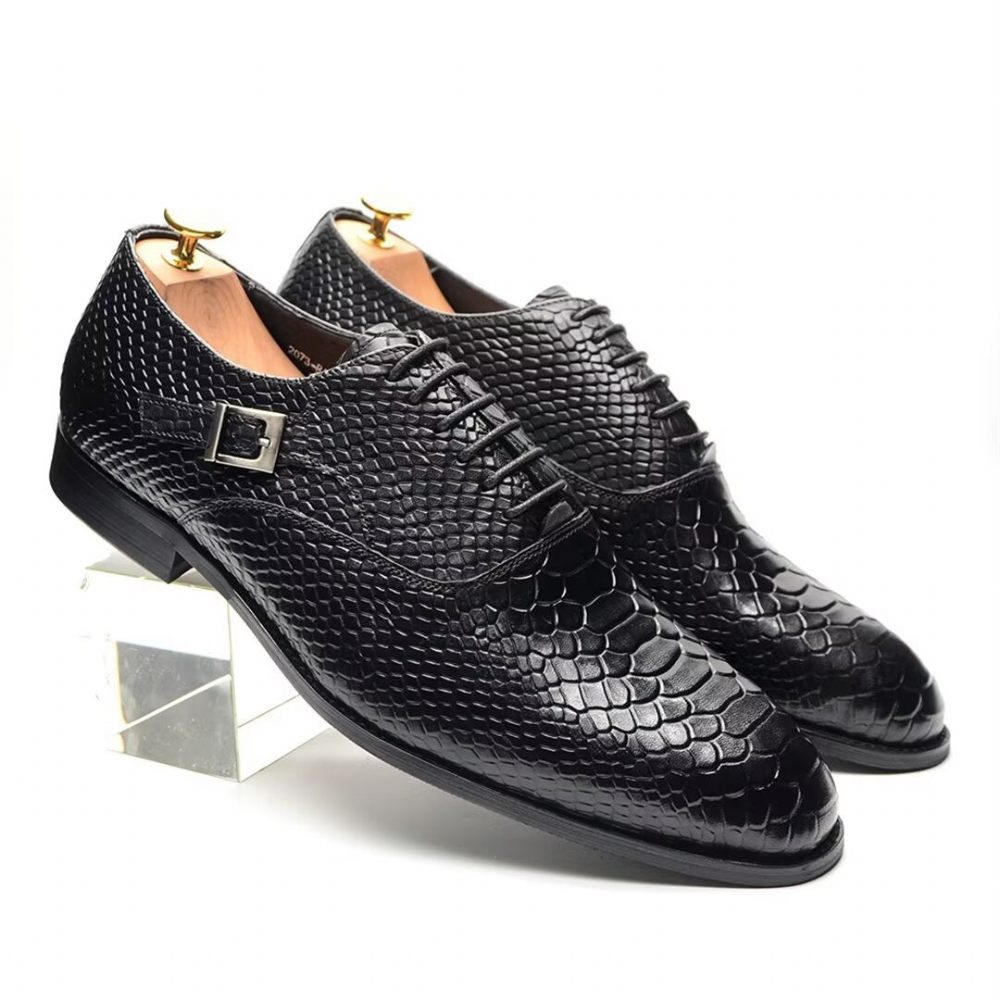 Chaussures Formelles Pour Hommes Habillées À Lacets Sophistication Urbaine - Noir