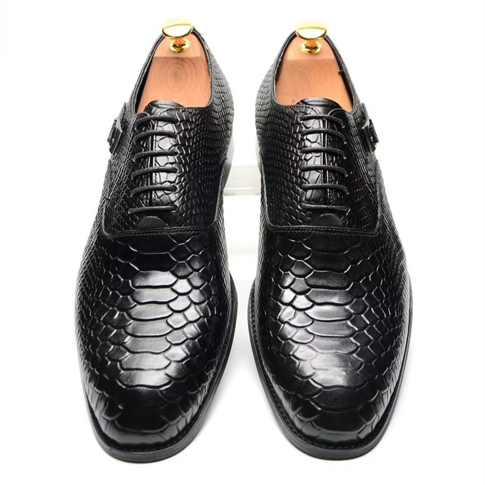 Chaussures Formelles Pour Hommes Habillées À Lacets Sophistication Urbaine - Noir