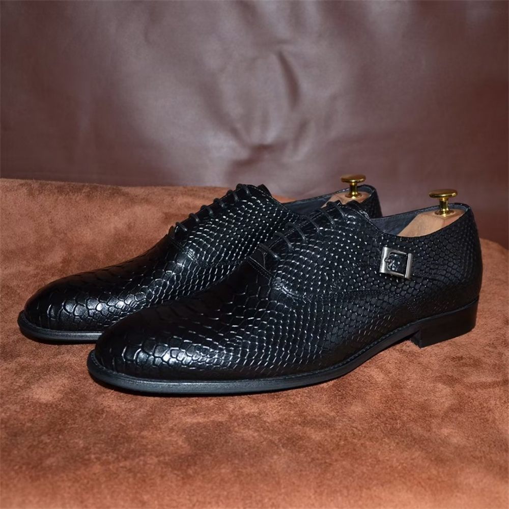 Chaussures Formelles Pour Hommes Habillées À Lacets Sophistication Urbaine - Noir