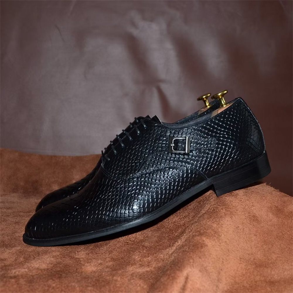 Chaussures Formelles Pour Hommes Habillées À Lacets Sophistication Urbaine - Noir