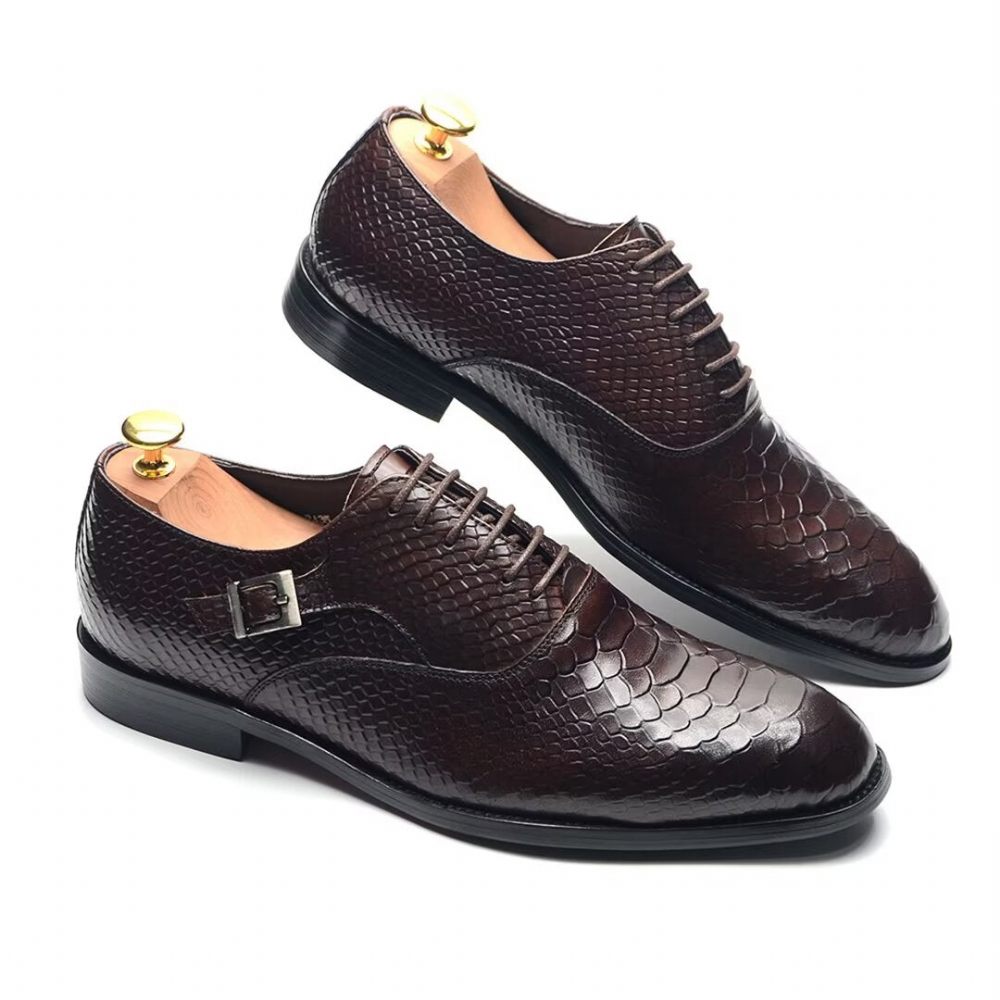 Chaussures Formelles Pour Hommes Habillées À Lacets Sophistication Urbaine - Café