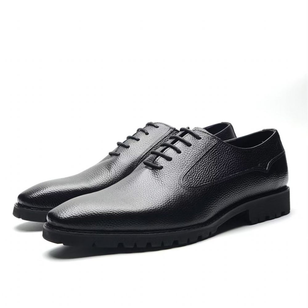 Chaussures Formelles Pour Hommes Habillées À Lacets Style Exotique - Noir