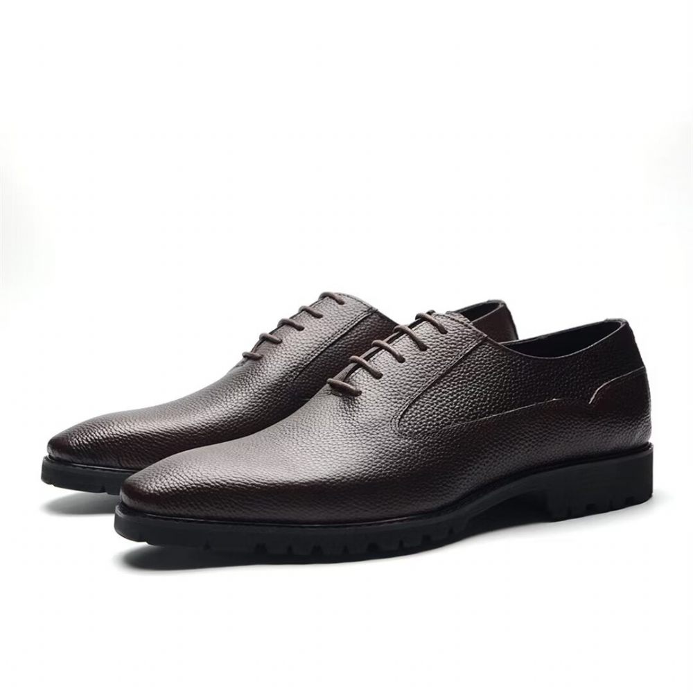 Chaussures Formelles Pour Hommes Habillées À Lacets Style Exotique - Noir