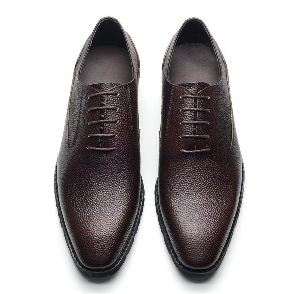 Chaussures Formelles Pour Hommes Habillées À Lacets Style Exotique - Café