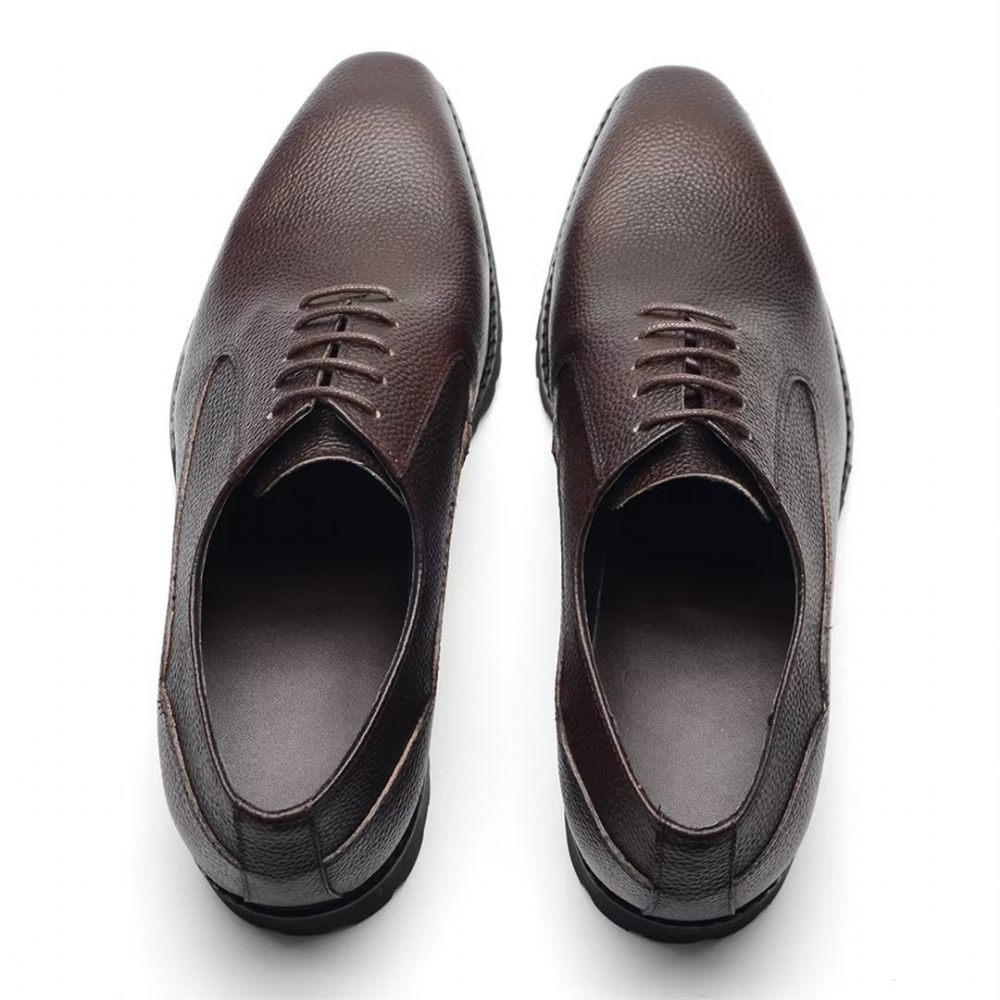 Chaussures Formelles Pour Hommes Habillées À Lacets Style Exotique - Café