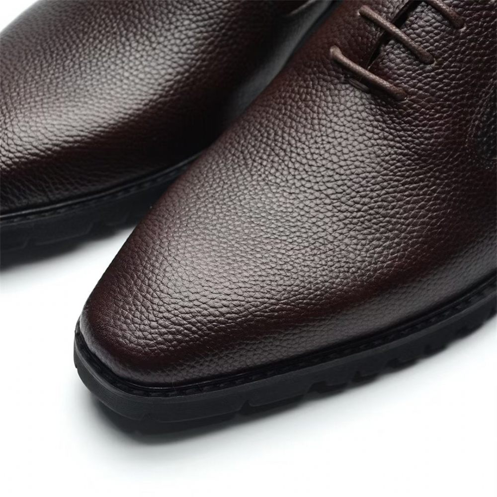 Chaussures Formelles Pour Hommes Habillées À Lacets Style Exotique - Café