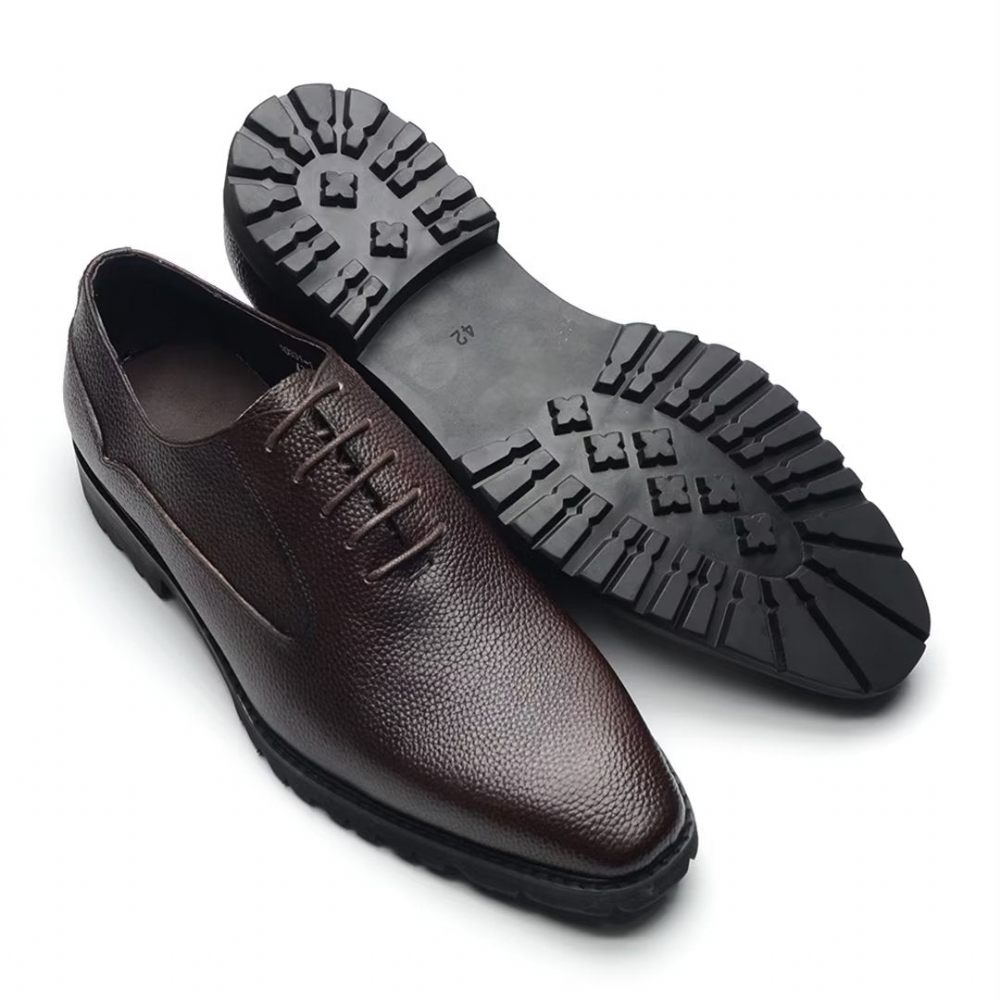 Chaussures Formelles Pour Hommes Habillées À Lacets Style Exotique - Café