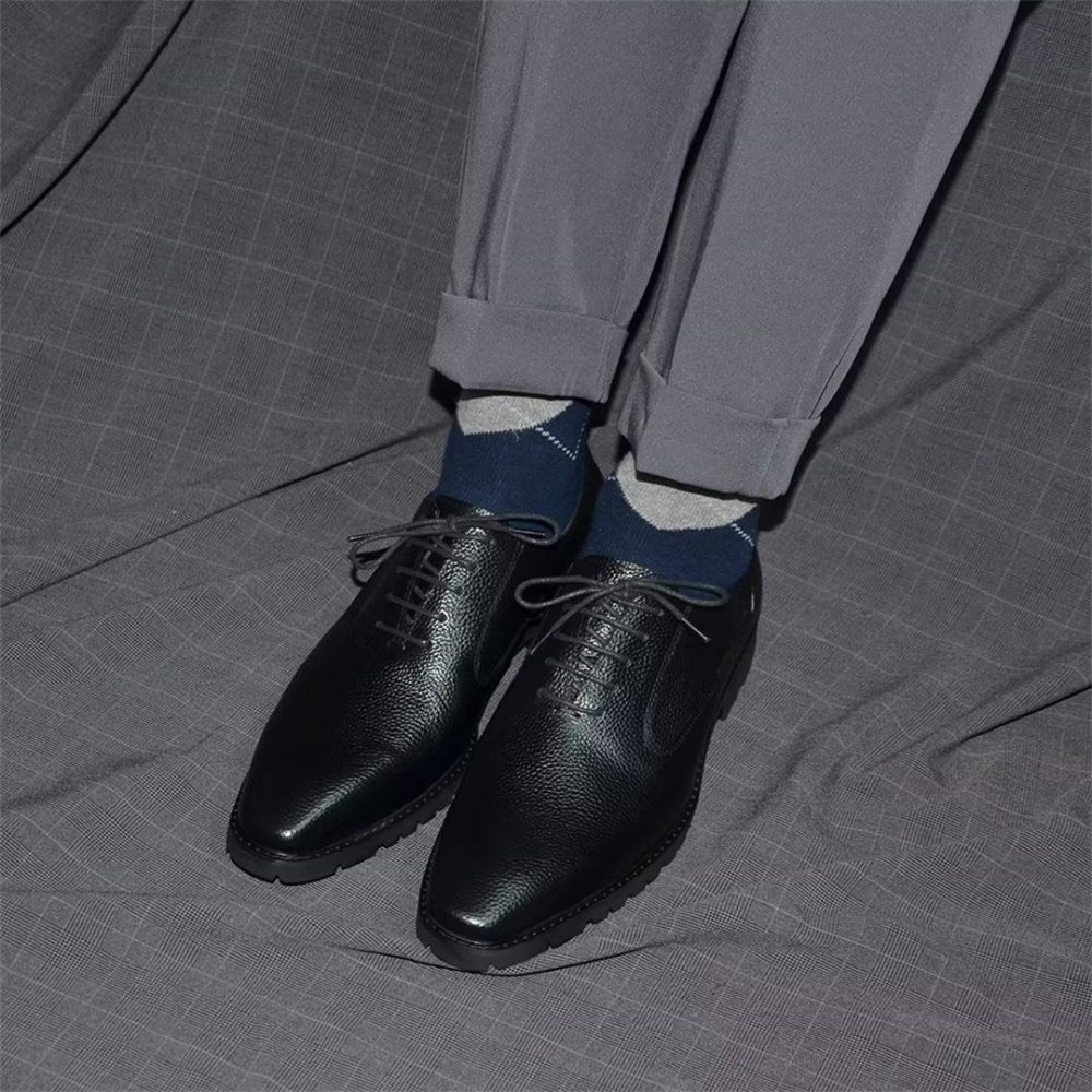 Chaussures Formelles Pour Hommes Habillées À Lacets Style Exotique - Café