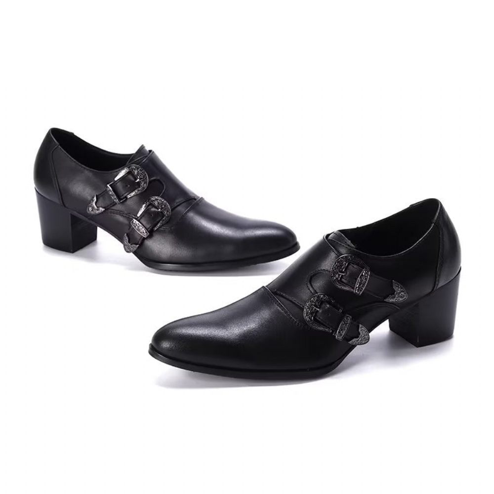 Chaussures Formelles Pour Hommes Habillées À Lanière Moine - Noir