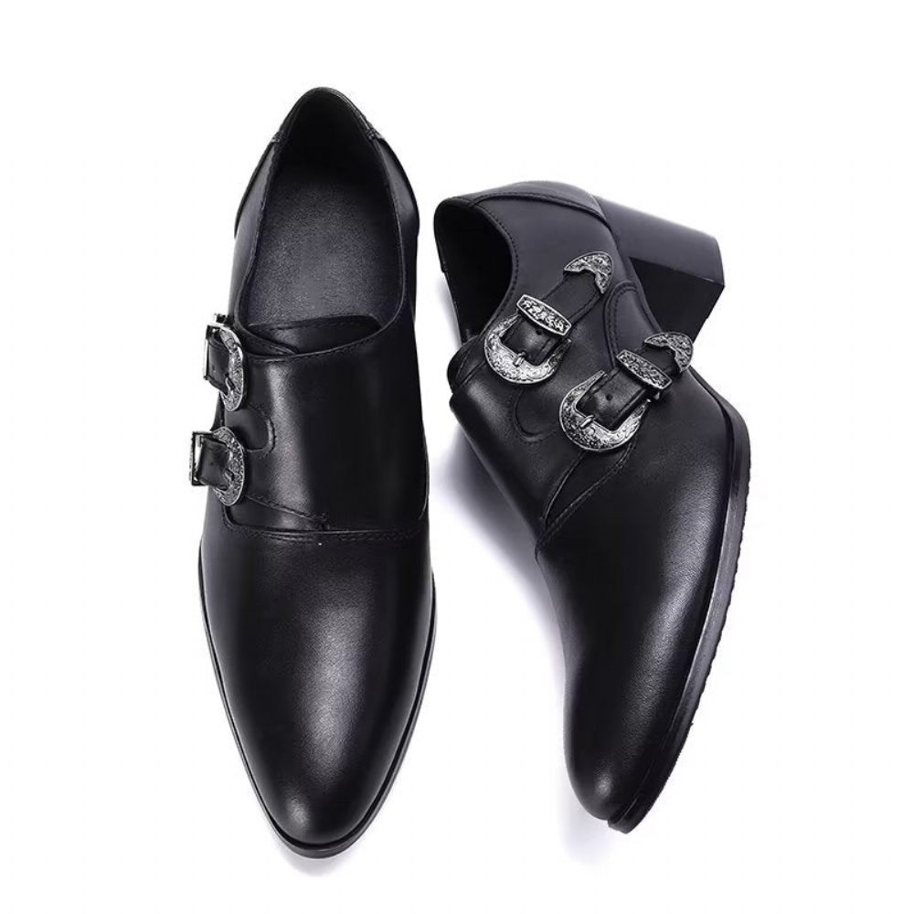 Chaussures Formelles Pour Hommes Habillées À Lanière Moine - Noir