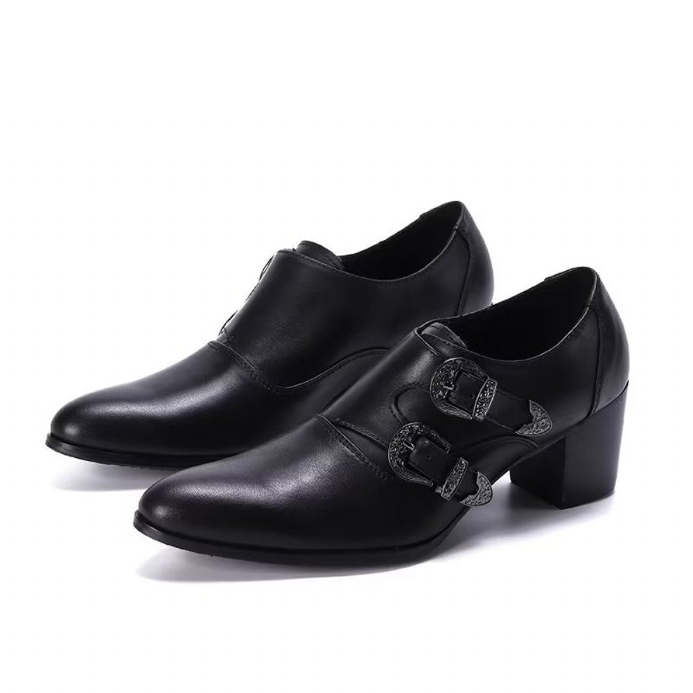 Chaussures Formelles Pour Hommes Habillées À Lanière Moine - Noir