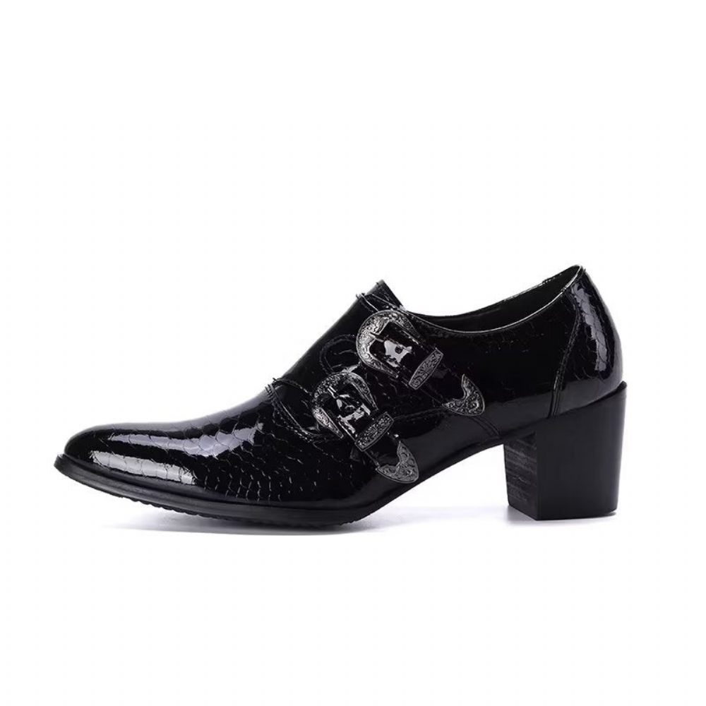 Chaussures Formelles Pour Hommes Habillées À Lanière Moine - Noir 1