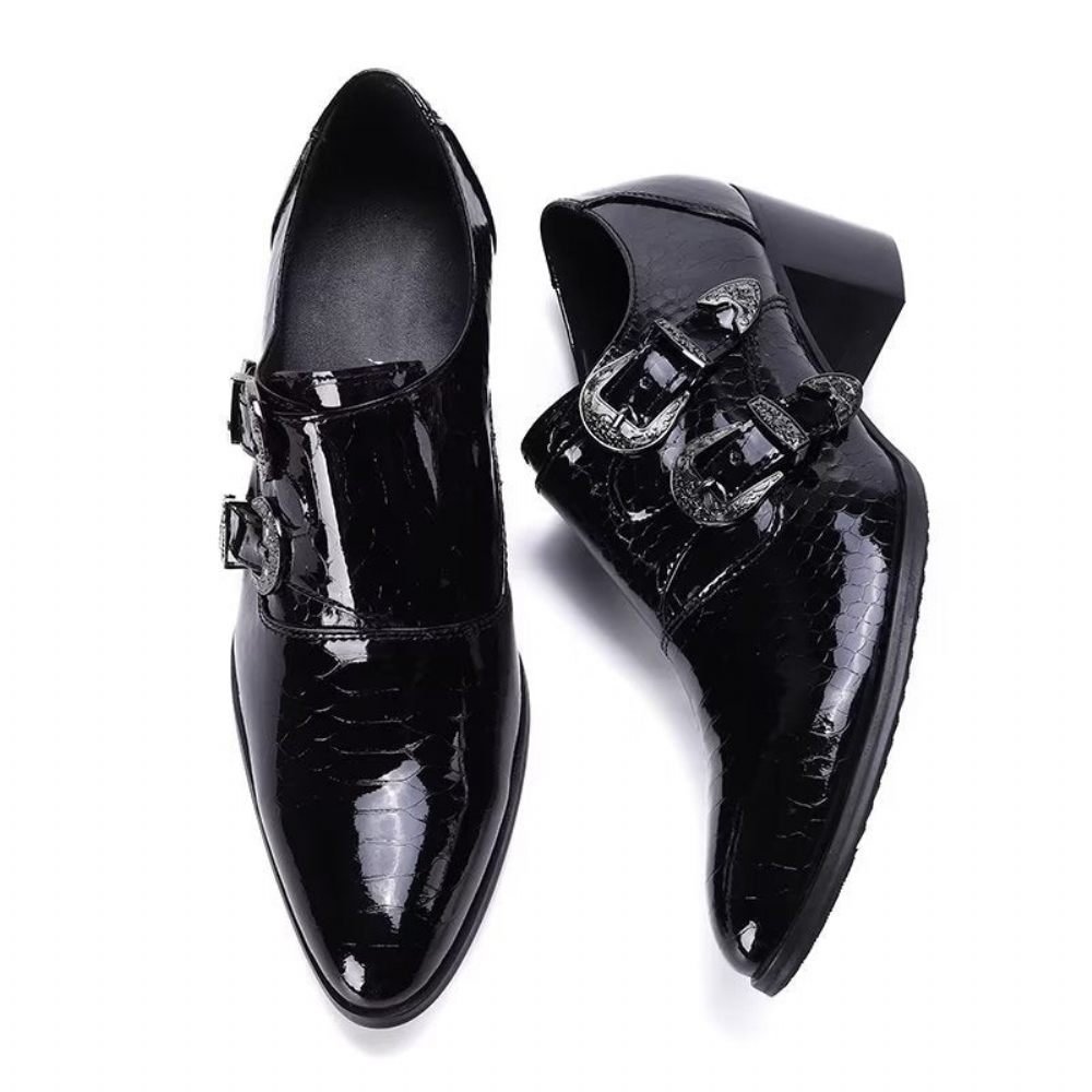 Chaussures Formelles Pour Hommes Habillées À Lanière Moine - Noir 1