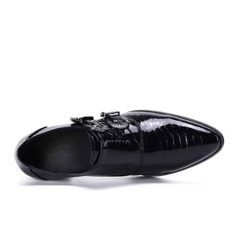 Chaussures Formelles Pour Hommes Habillées À Lanière Moine - Noir 1