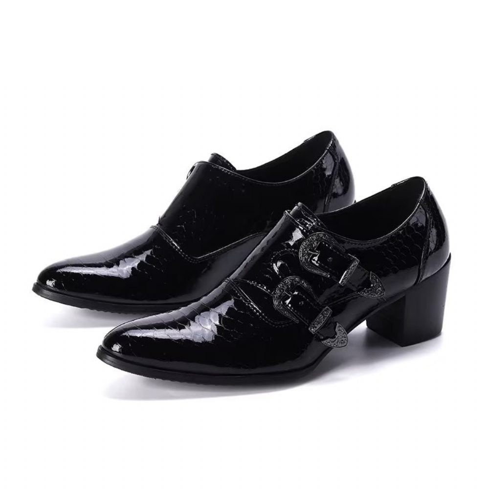 Chaussures Formelles Pour Hommes Habillées À Lanière Moine - Noir 1