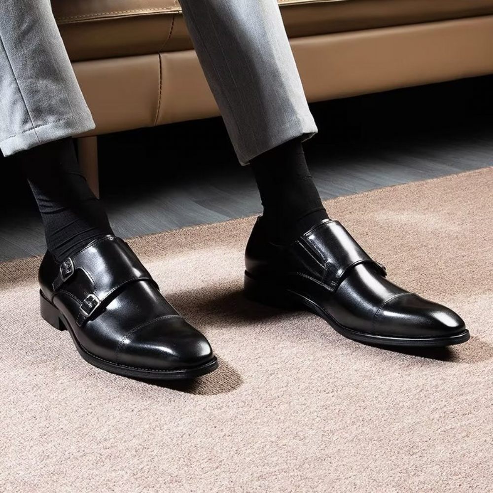 Chaussures Formelles Pour Hommes Habillées À Lanière Moine - Noir