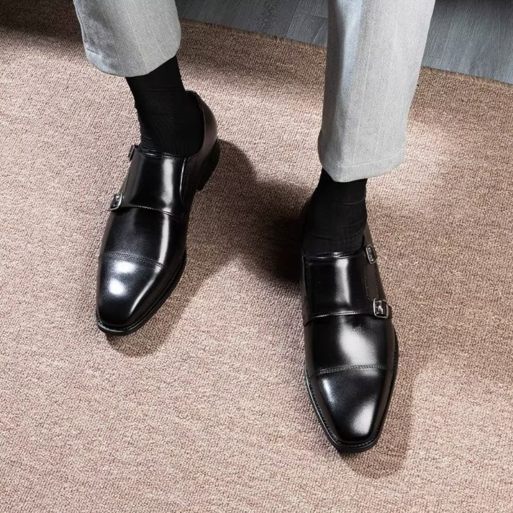 Chaussures Formelles Pour Hommes Habillées À Lanière Moine - Noir