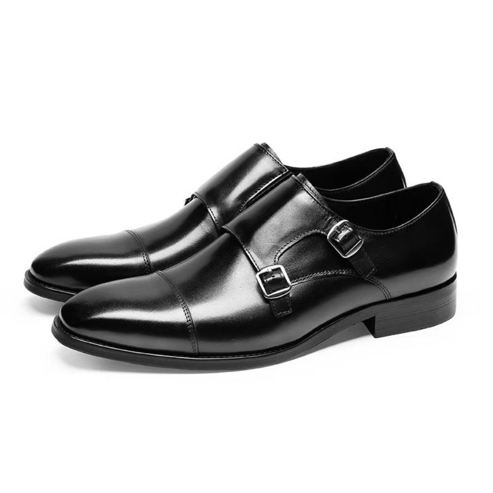 Chaussures Formelles Pour Hommes Habillées À Lanière Moine - Noir