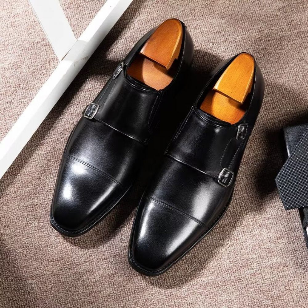 Chaussures Formelles Pour Hommes Habillées À Lanière Moine - Noir