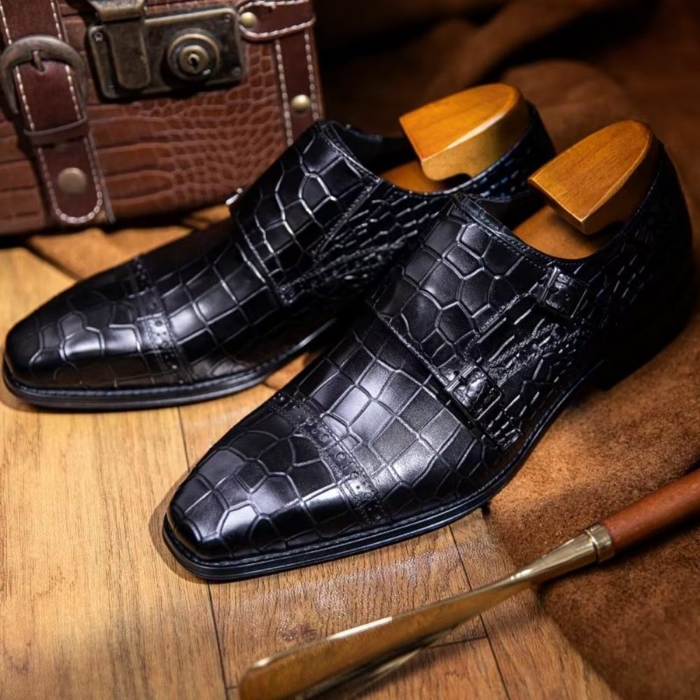 Chaussures Formelles Pour Hommes Habillées À Lanières Moine - Noir