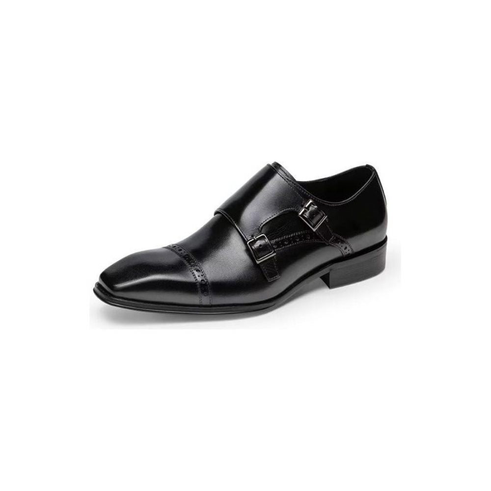 Chaussures Formelles Pour Hommes Habillées À Lanières Moine - Noir