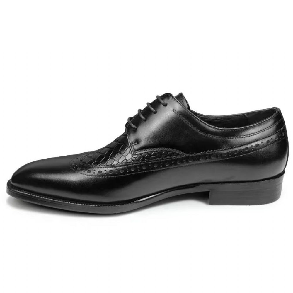 Chaussures Formelles Pour Hommes Habillées Luxe Croccarve À Bout Pointu - Noir