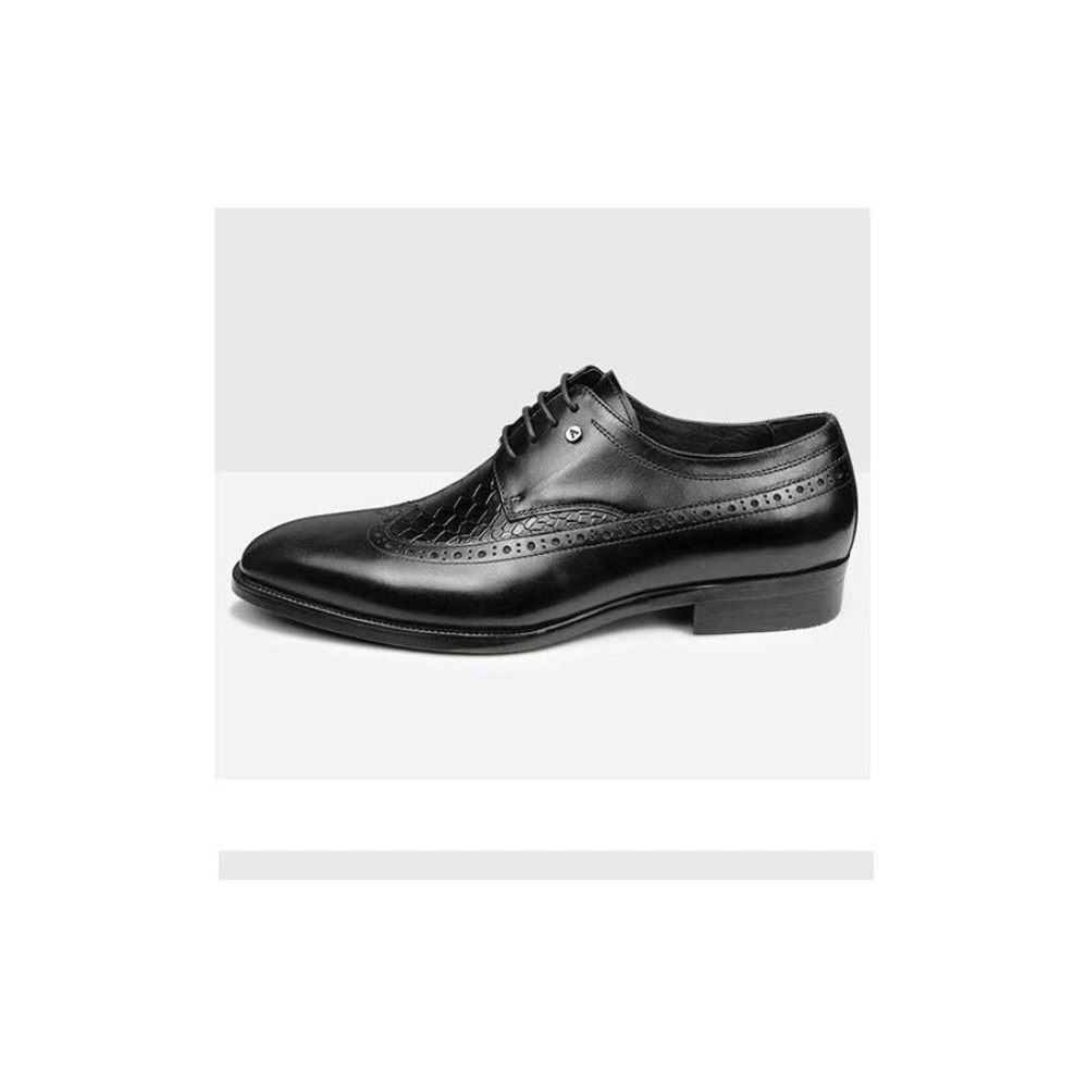 Chaussures Formelles Pour Hommes Habillées Luxe Croccarve À Bout Pointu - Noir