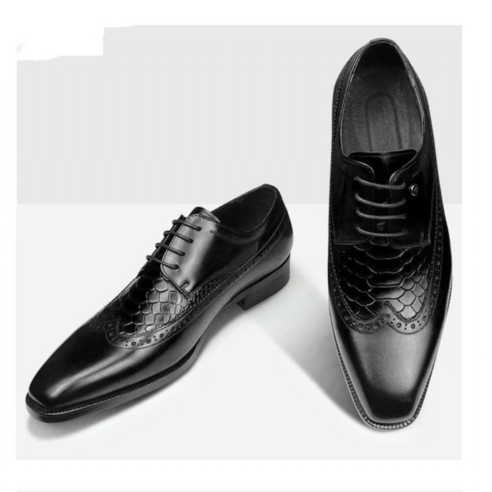 Chaussures Formelles Pour Hommes Habillées Luxe Croccarve À Bout Pointu - Noir