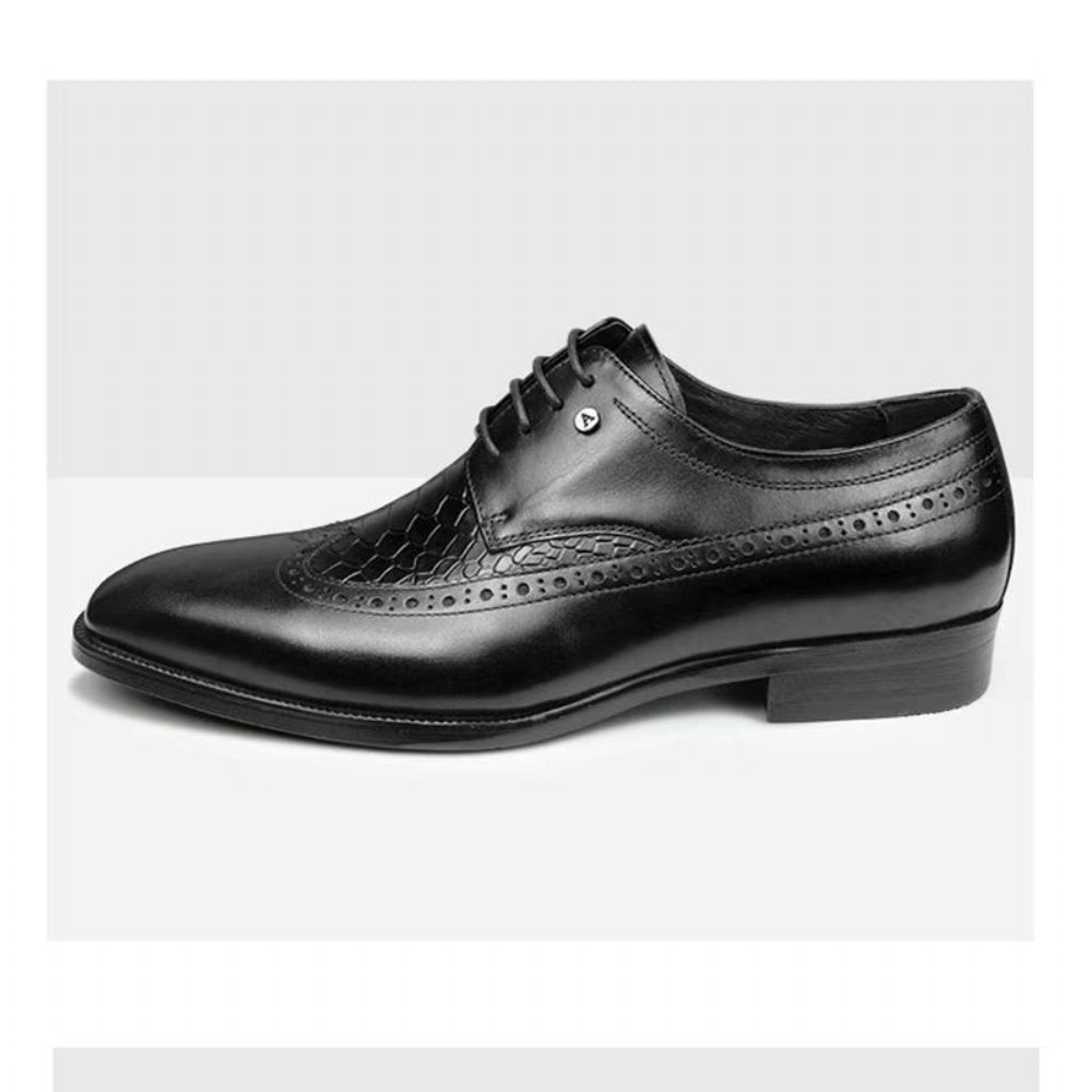 Chaussures Formelles Pour Hommes Habillées Luxe Croccarve À Bout Pointu - Noir