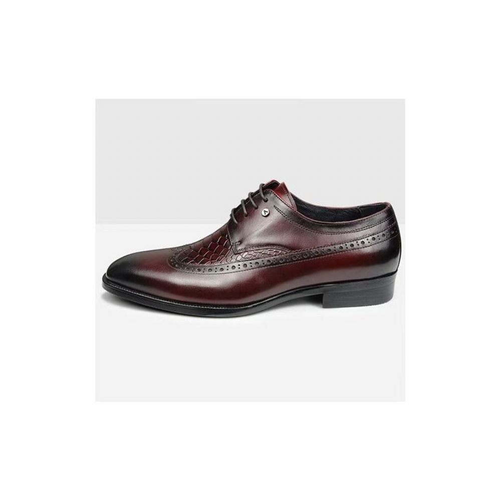 Chaussures Formelles Pour Hommes Habillées Luxe Croccarve À Bout Pointu - Rouge