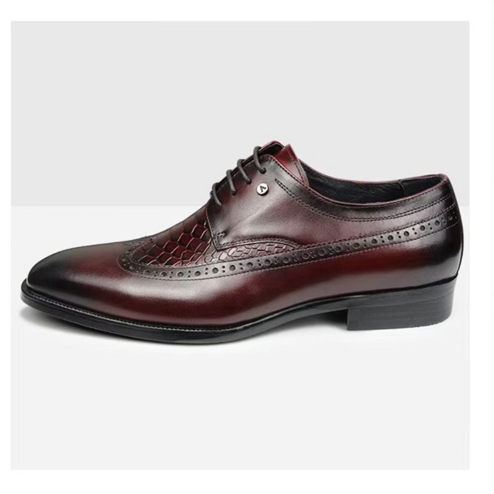 Chaussures Formelles Pour Hommes Habillées Luxe Croccarve À Bout Pointu - Rouge