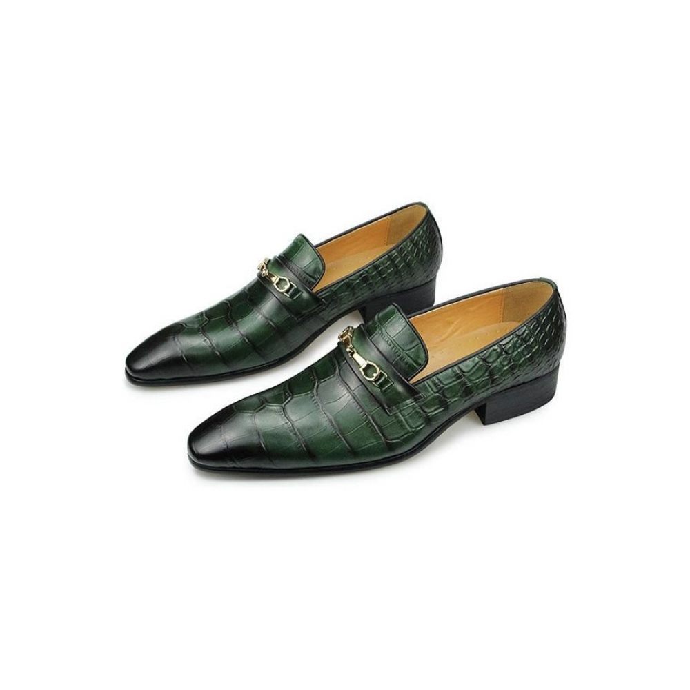 Chaussures Formelles Pour Hommes Habillées Luxe À Enfiler - Vert