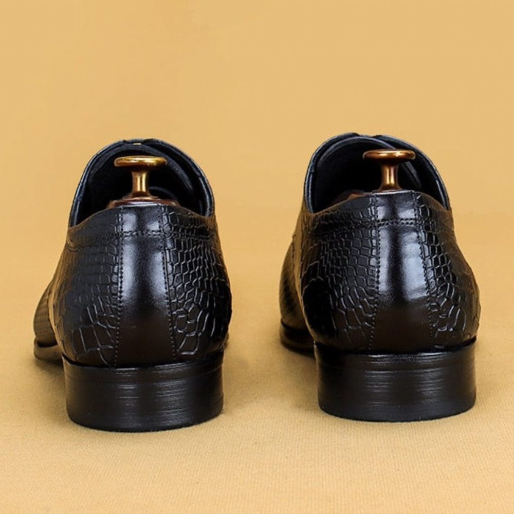 Chaussures Formelles Pour Hommes Habillées Luxe Opulentes À Bout Pointu - Noir