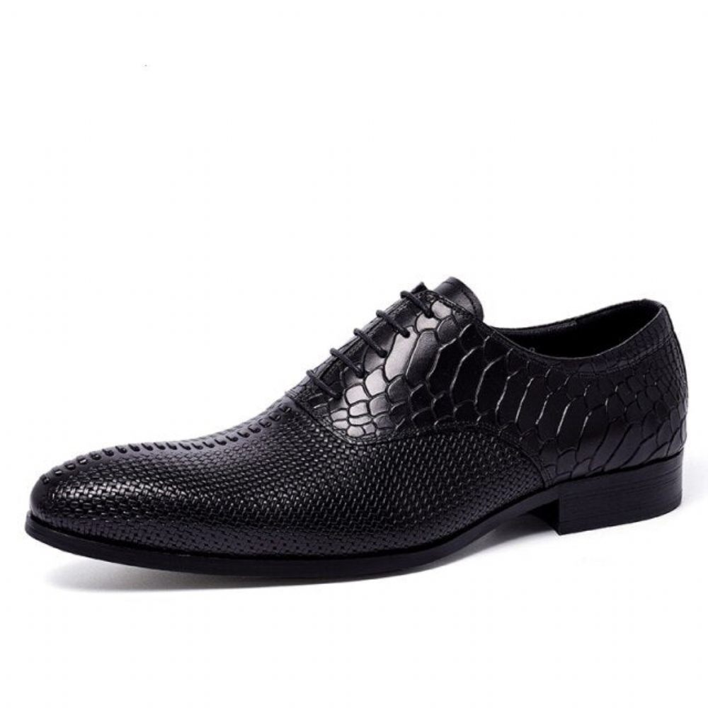 Chaussures Formelles Pour Hommes Habillées Luxe Opulentes À Bout Pointu - Noir