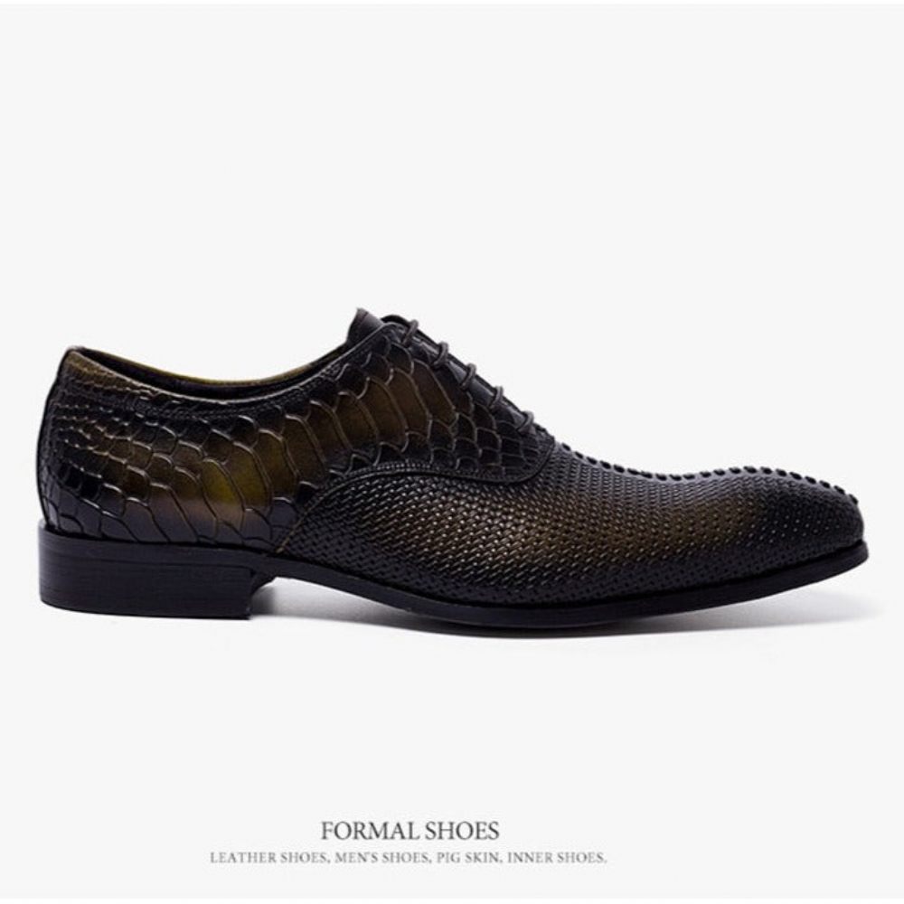 Chaussures Formelles Pour Hommes Habillées Luxe Opulentes À Bout Pointu - Marron