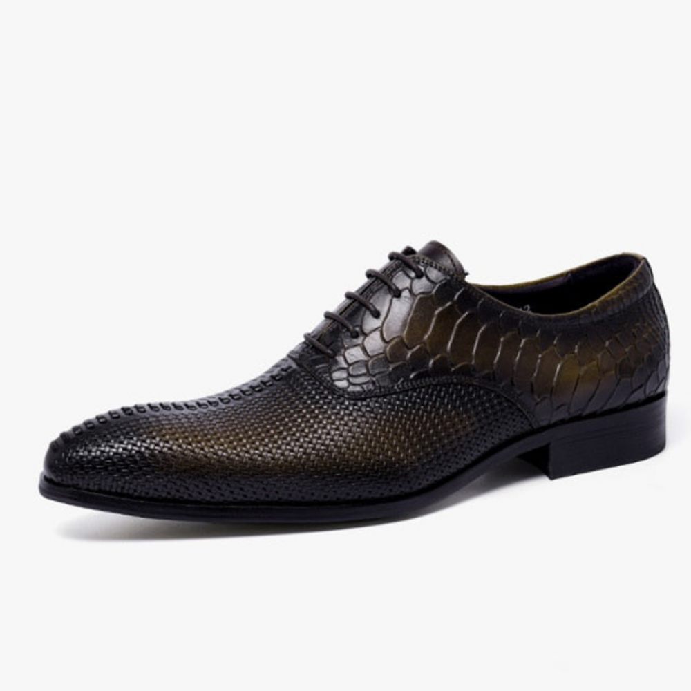 Chaussures Formelles Pour Hommes Habillées Luxe Opulentes À Bout Pointu - Marron