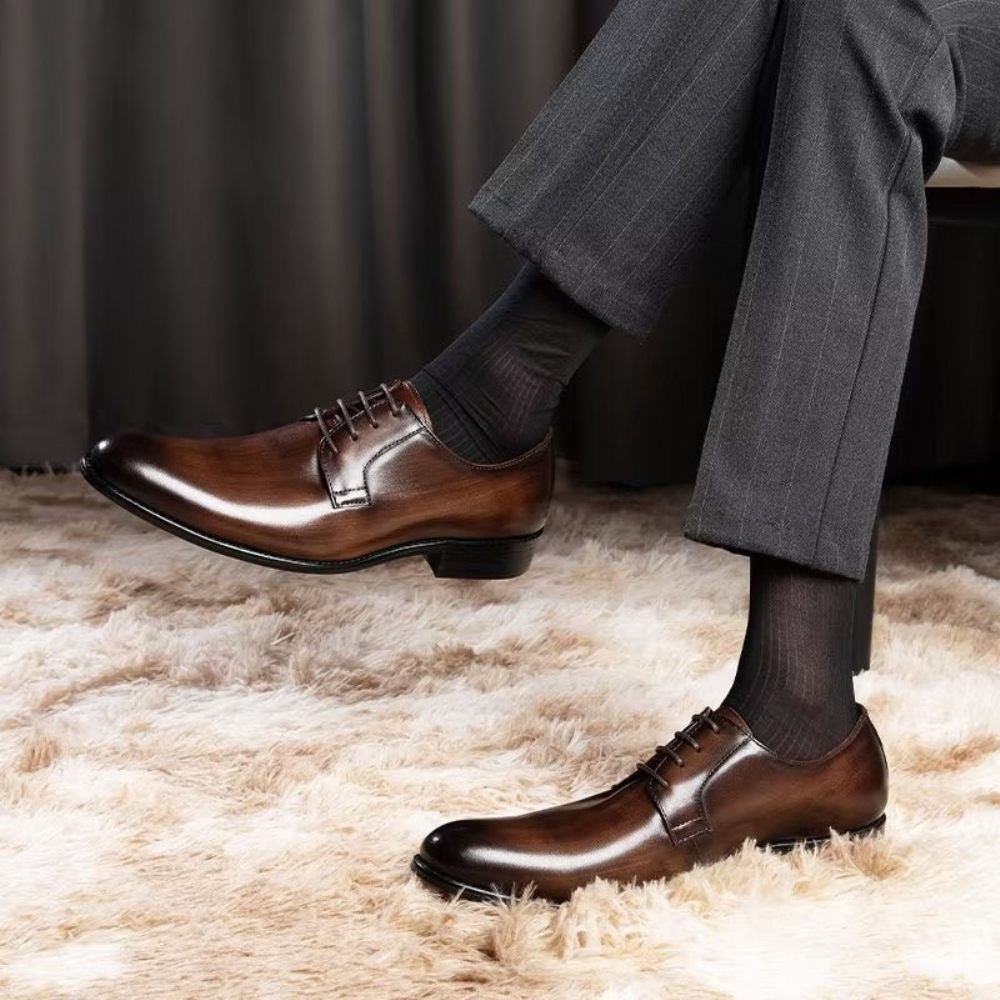 Chaussures Formelles Pour Hommes Habillées À Motif Exquis - Café