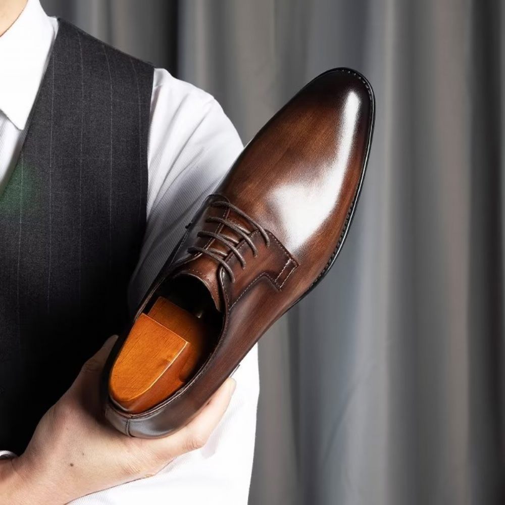 Chaussures Formelles Pour Hommes Habillées À Motif Exquis - Café