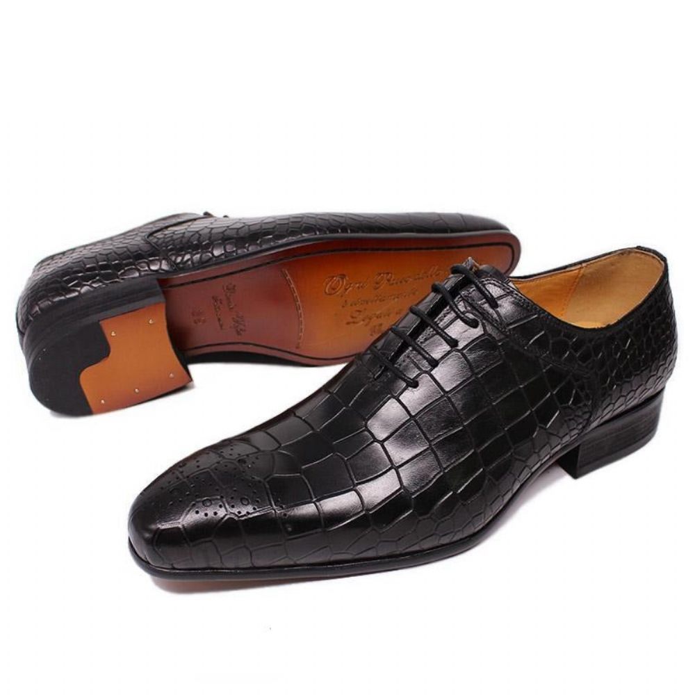 Chaussures Formelles Pour Hommes Habillées Opulent Crocprint Oxford - Noir