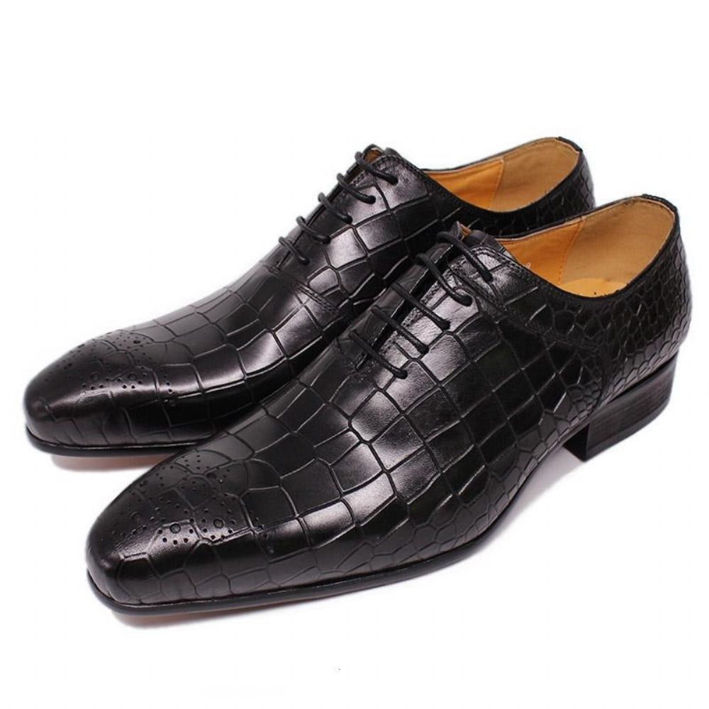 Chaussures Formelles Pour Hommes Habillées Opulent Crocprint Oxford - Noir